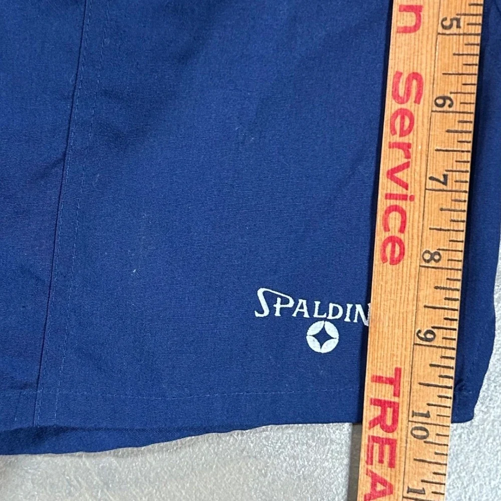 Vintage Spalding Decked Out Swim Trunks Navy Blue Athletic Shorts Mens Small